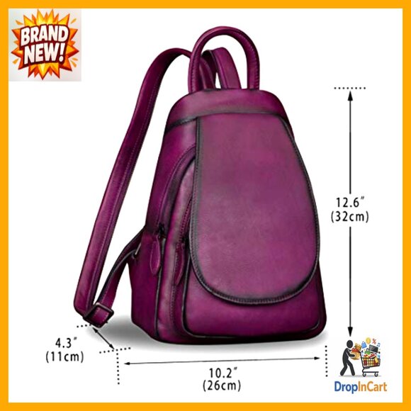 Genuine Leather Backpack Retro Daypack Casual Rucksack Adjustable Straps main image 5